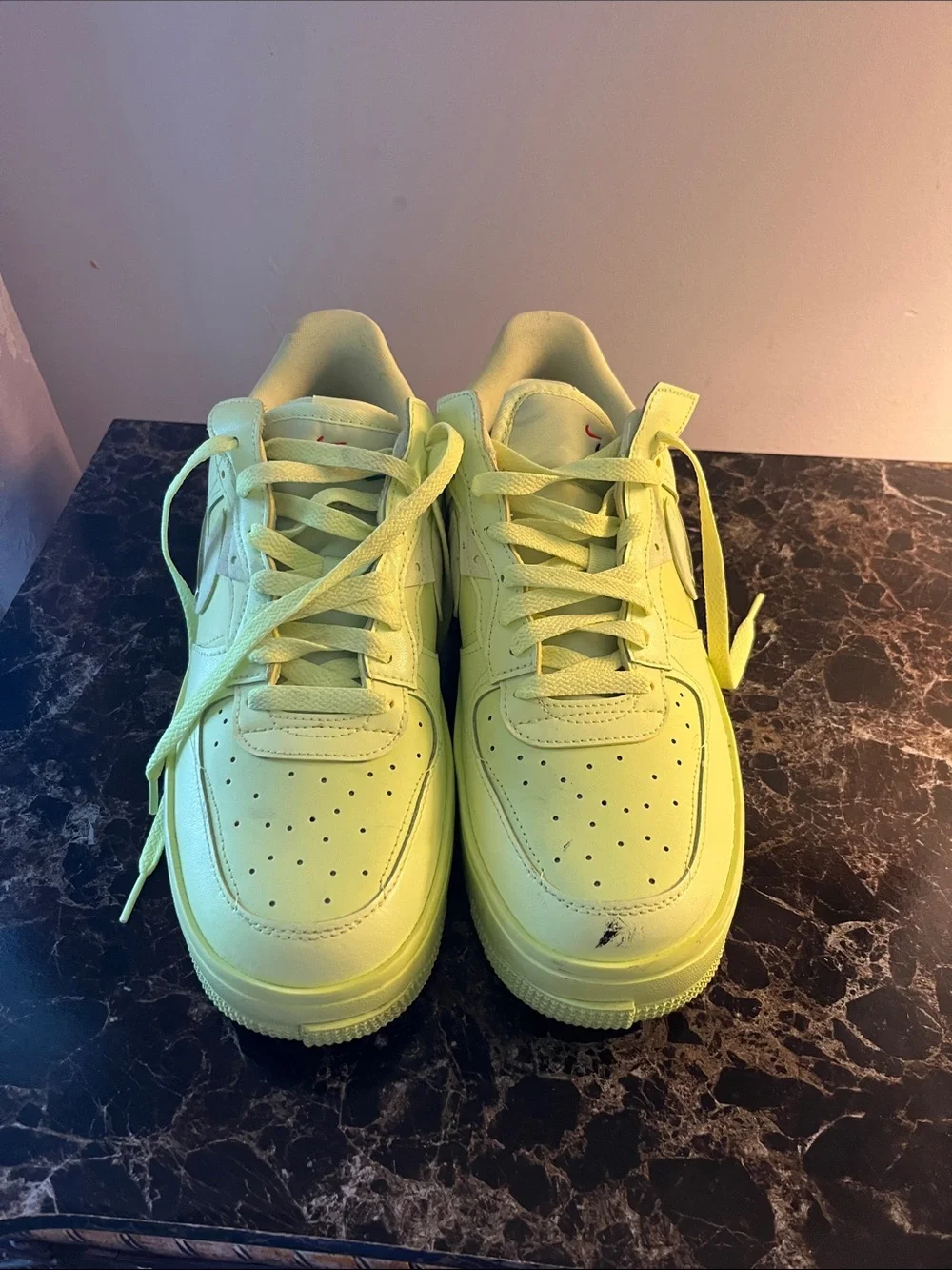 Nike womens Neon Yellow Lace-Up Sneakers
